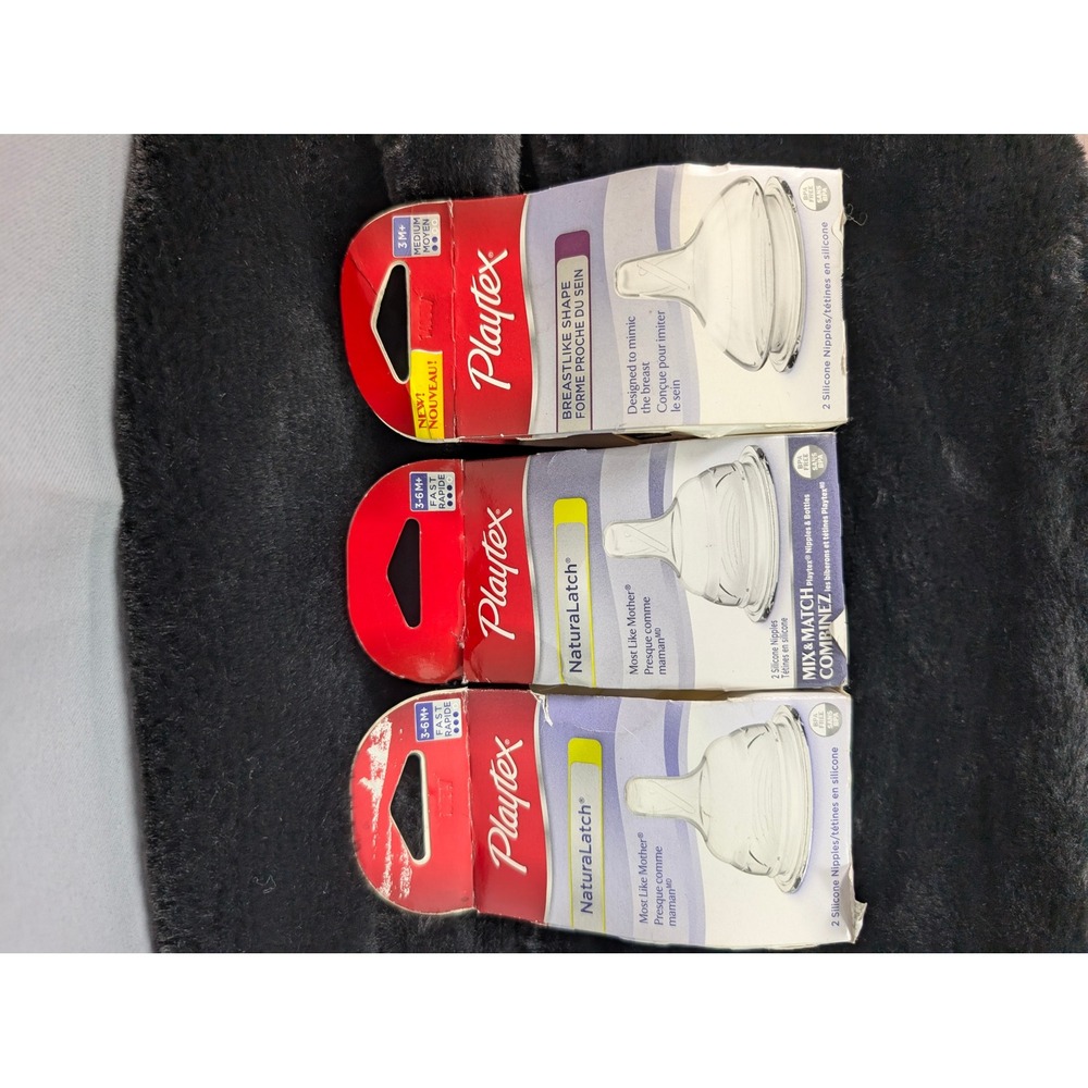 Playtex Bottle Nipples Kids 3M+ Mixed New, Damaged Boxed